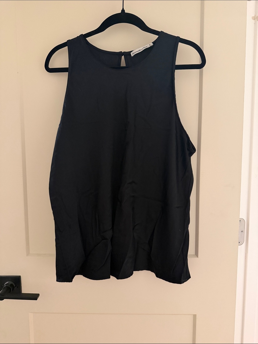 Abercrombie & Fitch Black Satin Sleeveless Tank Top